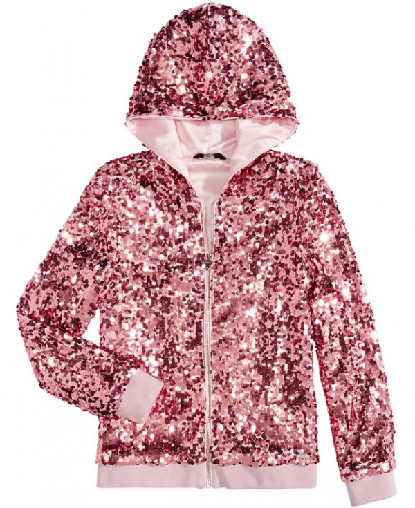 Hoodie dengan aplikasi payet berkilau